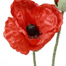 Article Fleurs artificielles coquelicot rouge 67cm