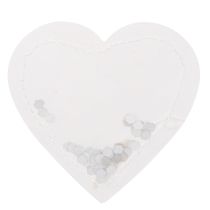 Article Cœurs en papier avec confettis argentés 5 cm - Lot de 24