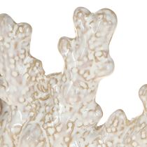 Article Décoration de table maritime en céramique corail beige H14,5cm