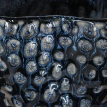 Article Vase décoratif corail céramique bleu beige courbé H20cm