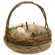 Panier de Pâques avec oeufs Oeufs de Pâques artificiels décoration de table Ø16cm