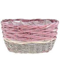 Panier rose ovale,  3 pièces, écru