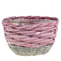 Panier rond set de 3 Ø14cm - 24cm rose, naturel