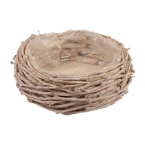 Panier à plantes en osier lavé blanc Ø20cm H10cm
