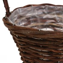 Corbeille tressée avec anse Corbeille à plantes corbeille décorative Ø20×H15cm