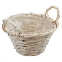 Article Panier avec anses panier à copeaux panier à plantes blanchi Ø25cm H13cm