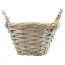 Article Panier avec anses panier à copeaux panier à plantes blanchi Ø25cm H13cm