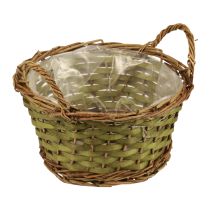 Article Panier panier à plantes rond tressé avec anses vert Ø24cm H17cm