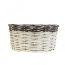 Article Panier décoratif rond pour plantes Ø20cm Blanc Marron Décoration de printemps