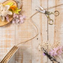 Article Ruban corde bicolore en polyester, 3 mm x 20 m, beige et crème, pour décoration et emballage cadeau