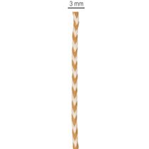 Article Ruban corde bicolore en polyester, 3 mm x 20 m, beige et crème, pour décoration et emballage cadeau