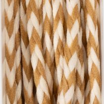 Article Ruban corde bicolore en polyester, 3 mm x 20 m, beige et crème, pour décoration et emballage cadeau