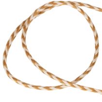 Article Ruban corde bicolore en polyester, 3 mm x 20 m, beige et crème, pour décoration et emballage cadeau