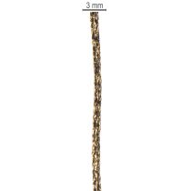 Article Corde brillante en polyester noir et or 3 mm x 20 m pour décoration et emballage cadeau