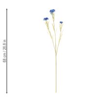 Article Fleurs artificielles bleuet pour une décoration de salon élégante et estivale, 68 cm, lot de 4