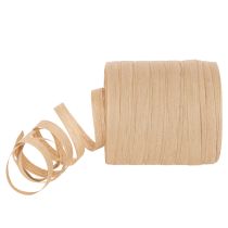 Article Ruban froncé en fibre naturelle beige 10 mm x 100 m