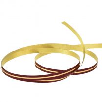 Article Ruban de curling ruban cadeau rouge avec rayures dorées 10mm 250m