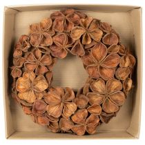 Article Couronne décorative en lotus séché 35 cm, marron