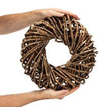 Article Couronne en rotin rond en branches naturelles 35 cm
