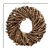 Article Couronne en rotin rond en branches naturelles 35 cm