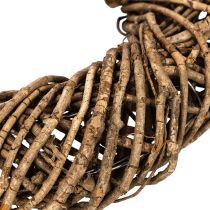 Article Couronne décorative en branches naturelles, couronne en rotin, ronde, grande, 45 cm.
