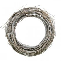 Couronne de couronne de saule Couronne déco de saule blanc naturel lavé Ø40cm