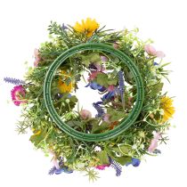 Article Couronne de fleurs artificielles printanières pour décoration de porte d'entrée, 30 cm