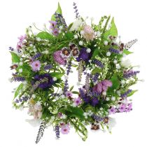 Couronne damier fleur / lavande / lilas Ø28cm