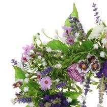 Couronne damier fleur / lavande / lilas Ø28cm