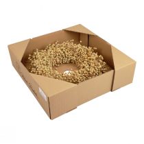 Article Couronne décorative en lin séché Ø28 cm pour décoration naturelle