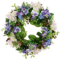 Couronne Hortensia/Baies Violet Ø30cm