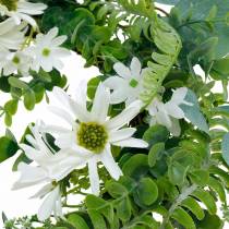 Article Couronne d&#39;eucalyptus artificielle avec fougère, marguerites du cap et jasmin, couronne de porte, couronne décorative, décoration de table