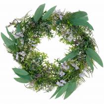 Article Couronne décorative eucalyptus, fougère, fleurs Couronne artificielle Guirlande de table