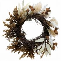 Guirlande décorative gazon artificiel sec et fruits porte couronne Ø50cm
