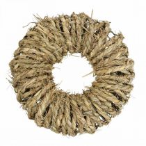 Couronne de paille tressée Ø35cm couronne décorative rustique nature