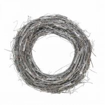 Déco couronne blanche Ø40cm orme, vigne déco printemps couronne naturelle