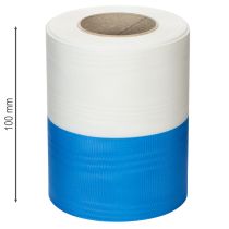 Article Ruban décoratif moiré bleu et blanc 125 mm – Idéal pour couronnes et décorations