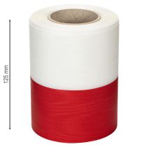 Article Ruban décoratif moiré blanc et rouge 125 mm x 25 m en acétate