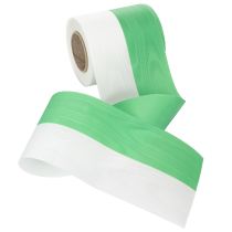 Article Ruban moiré vert et blanc pour couronne, 100 mm x 25 m - ruban national, bordure en taffetas, ruban à nœud, ruban décoratif