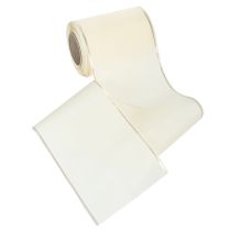 Article Ruban crème pour couronne, bord doré, en satin fin, 125 mm de large, 25 m de long - Imperméable, idéal pour l'impression numérique et respectueux de l'environnement