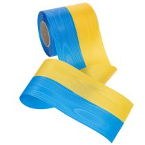 Article Ruban moiré bleu et jaune en forme de couronne, 100 mm, ruban national, ruban de club, ruban décoratif, ruban de deuil festif, acétate