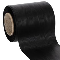 Article Ruban noir pour couronne 100 mm x 25 m - ruban de deuil, ruban pour nœud, ruban décoratif, fournitures pour fleuristes