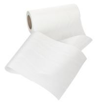 Article Ruban blanc pour couronne, 200 mm de large, rouleau de 25 m, ruban de deuil, ruban pour nœud, ruban décoratif pour compositions florales funéraires et autres occasions.