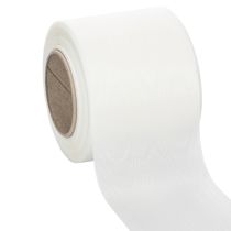 Article Ruban blanc pour couronne, de haute qualité, 75 mm x 25 m - ruban décoratif pour l'art floral et les services funéraires, idéal pour l'impression.