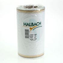 Article Ruban moiré blanc pour couronne, bordé de perles dorées, 175 mm - Ruban élégant pour la décoration et l'art floral