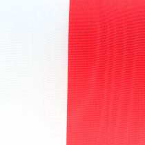 Rubans guirlande moiré blanc-rouge 125 mm