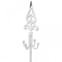 Article Porte-couronne Shabby Chic Blanc Support de couronne Métal 4 crochets H76cm