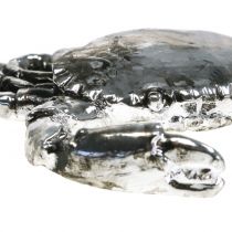 Article Crabe décoratif argenté effet antique 12 cm en plastique