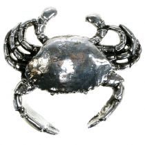 Article Crabe décoratif argenté effet antique 12 cm en plastique