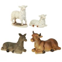 Article Figurines de la Nativité animaux pour crèche de Noël set 6-11cm 4 pcs